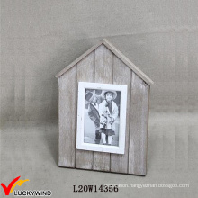 Small Wood Farmstead Chic House Shaped Photo Frame